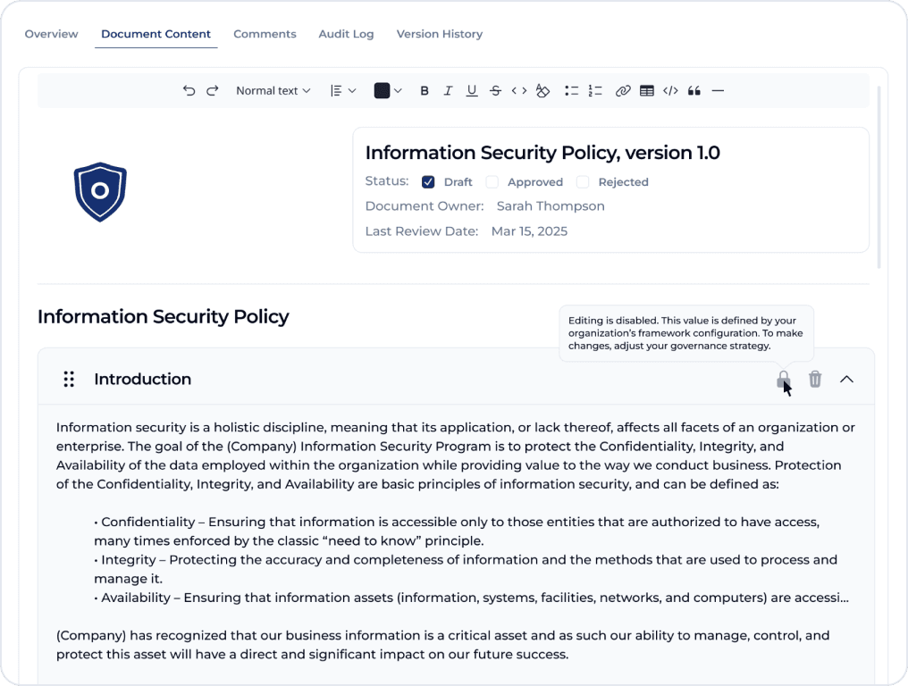 AI-Tailored Policy Generator - Document Creation